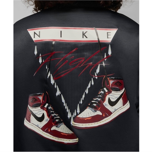 Nike Jordan Flight Renegade Black Bomber Jacket - Picture 3 of 15